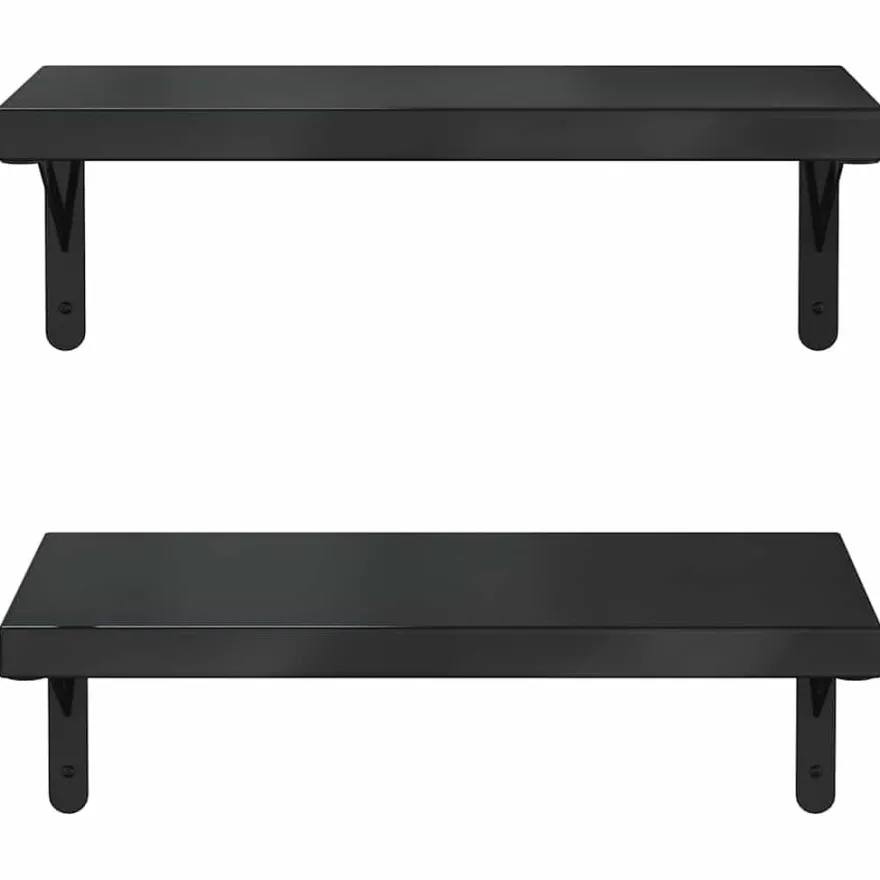 vidaXL Wandregale 2 Stk. 50x23,5 cm Schwarz Edelstahl