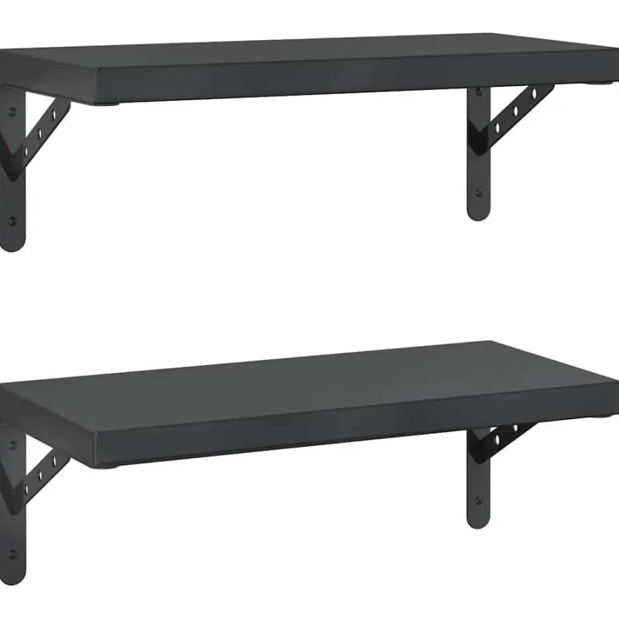 vidaXL Wandregale 2 Stk. 50x23,5 cm Schwarz Edelstahl