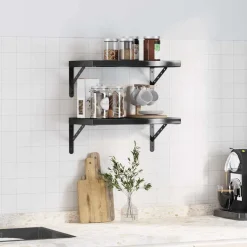 vidaXL Wandregale 2 Stk. 50x30 cm Schwarz Edelstahl