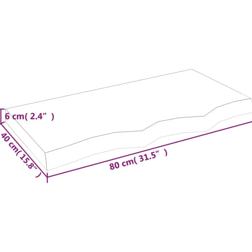 vidaXL Wandregal Hellbraun 80x40x(2-6) cm Massivholz Eiche Behandelt
