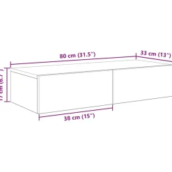 vidaXL Wandregal mit Schubladen Artisan-Eiche 80x33x17cm Holzwerkstoff