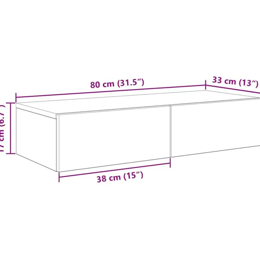 vidaXL Wandregal mit Schubladen Artisan-Eiche 80x33x17cm Holzwerkstoff
