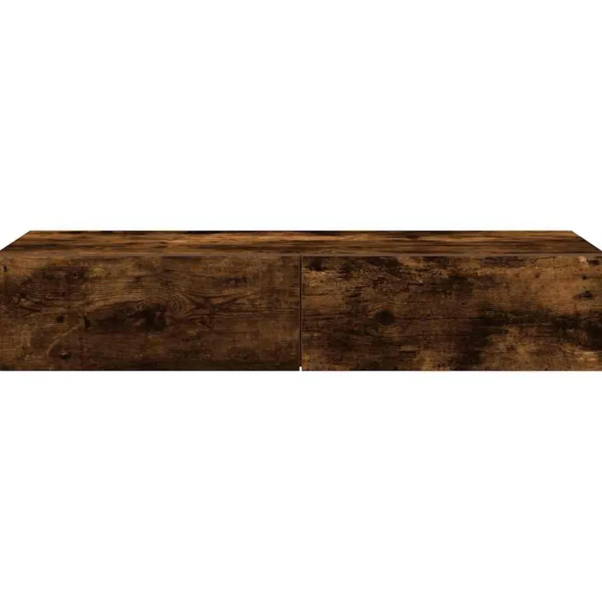 vidaXL Wandregal mit Schubladen Räuchereiche 100x36x19cm Holzwerkstoff