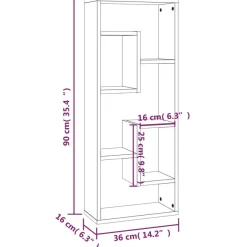 vidaXL Wandregal Räuchereiche 36x16x90 cm Holzwerkstoff