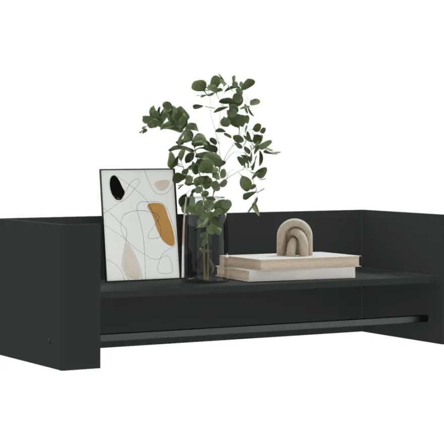 vidaXL Wandregal Schwarz 100x35x30,5 cm Holzwerkstoff