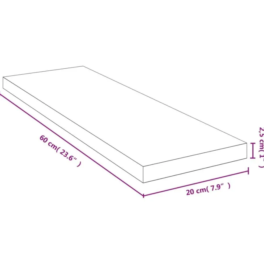 vidaXL Wandregal 60x20x2,5 cm Bambus
