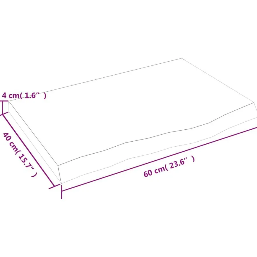 vidaXL Wandregal 60x40x(2-4) cm Massivholz Eiche Unbehandelt