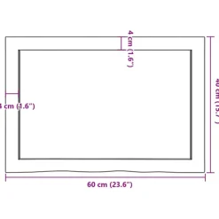 vidaXL Wandregal 60x40x(2-4) cm Massivholz Eiche Unbehandelt