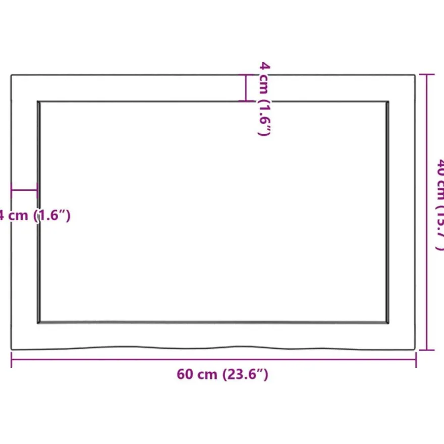 vidaXL Wandregal 60x40x(2-4) cm Massivholz Eiche Unbehandelt