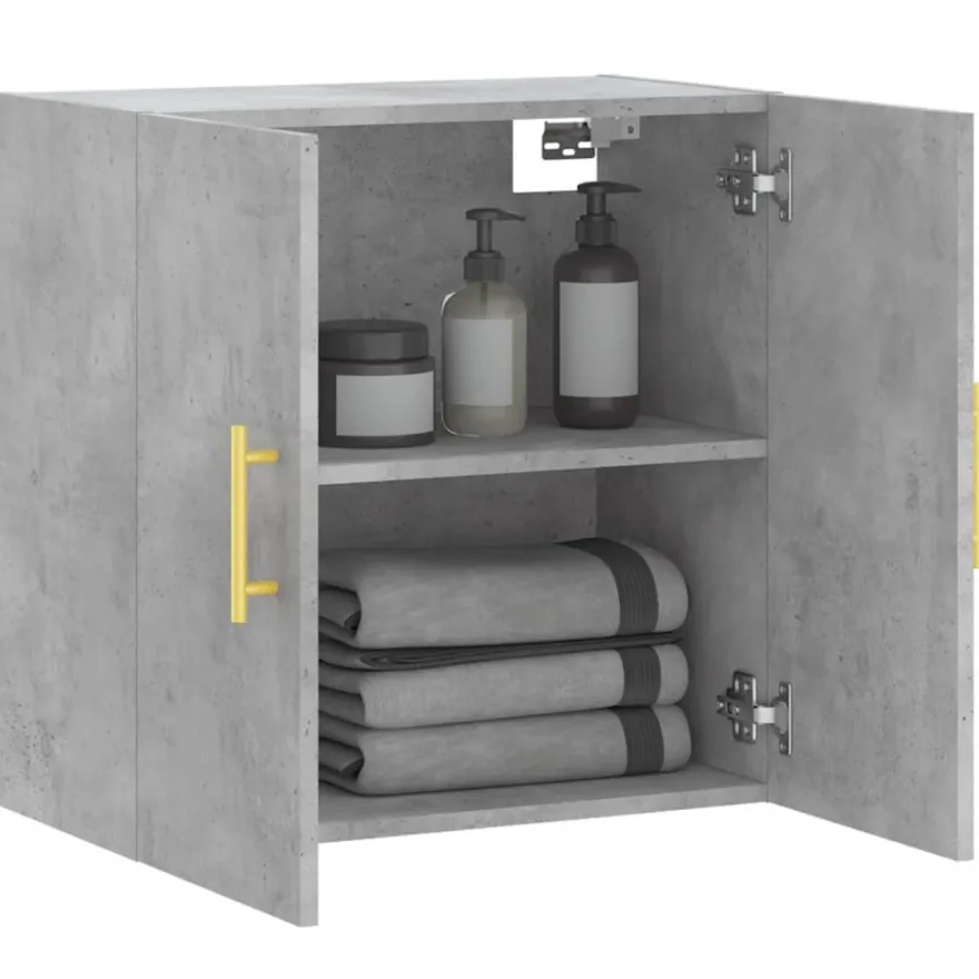 vidaXL Wandschrank Betongrau 60x31x60 cm Holzwerkstoff