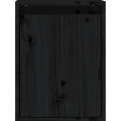 vidaXL Wandschränke 2 Stk. Schwarz 30x30x40 cm Massivholz Kiefer