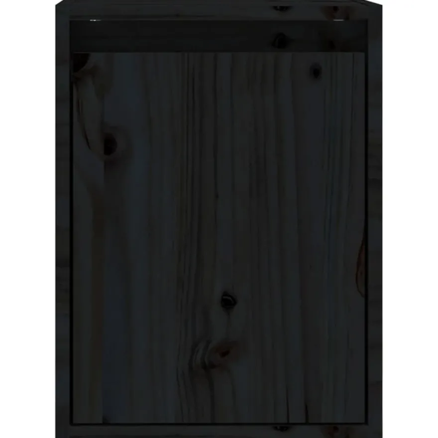 vidaXL Wandschränke 2 Stk. Schwarz 30x30x40 cm Massivholz Kiefer
