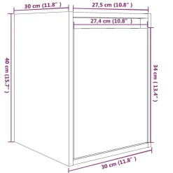 vidaXL Wandschränke 2 Stk. Schwarz 30x30x40 cm Massivholz Kiefer