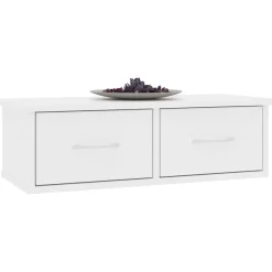 vidaXL Wand-Schubladenregal Weiß 60x26x18,5 cm Holzwerkstoff