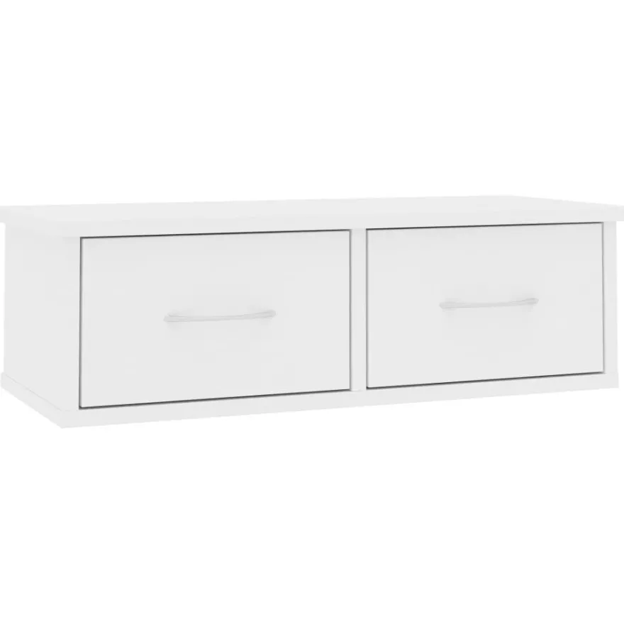 vidaXL Wand-Schubladenregal Weiß 60x26x18,5 cm Holzwerkstoff
