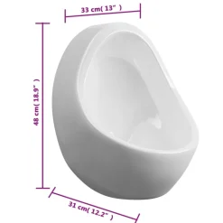vidaXL Wandurinal mit Spülventil Keramik Weiß