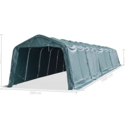 vidaXL Weidezelt PVC 550 g/m² 3,3×16 m Dunkelgrün