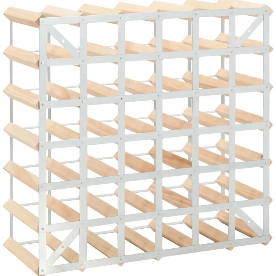 vidaXL Weinregal für 42 Flaschen Massivholz Kiefer