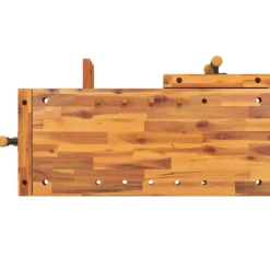 vidaXL Werkbank mit Schraubstöcken 92x48x83 cm Massivholz Akazie