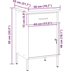 vidaXL Werkbank Rot und Grau 50 x 55 x 85 cm Ingenieure Holz und Stahl