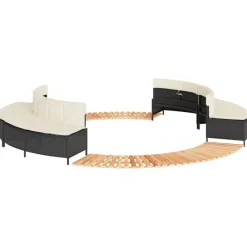 vidaXL Whirlpool-Umrandung Schwarz Poly-Rattan und Massivholz Akazie