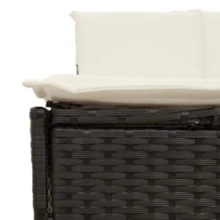 vidaXL Whirlpool-Umrandung Schwarz Poly-Rattan und Massivholz Akazie