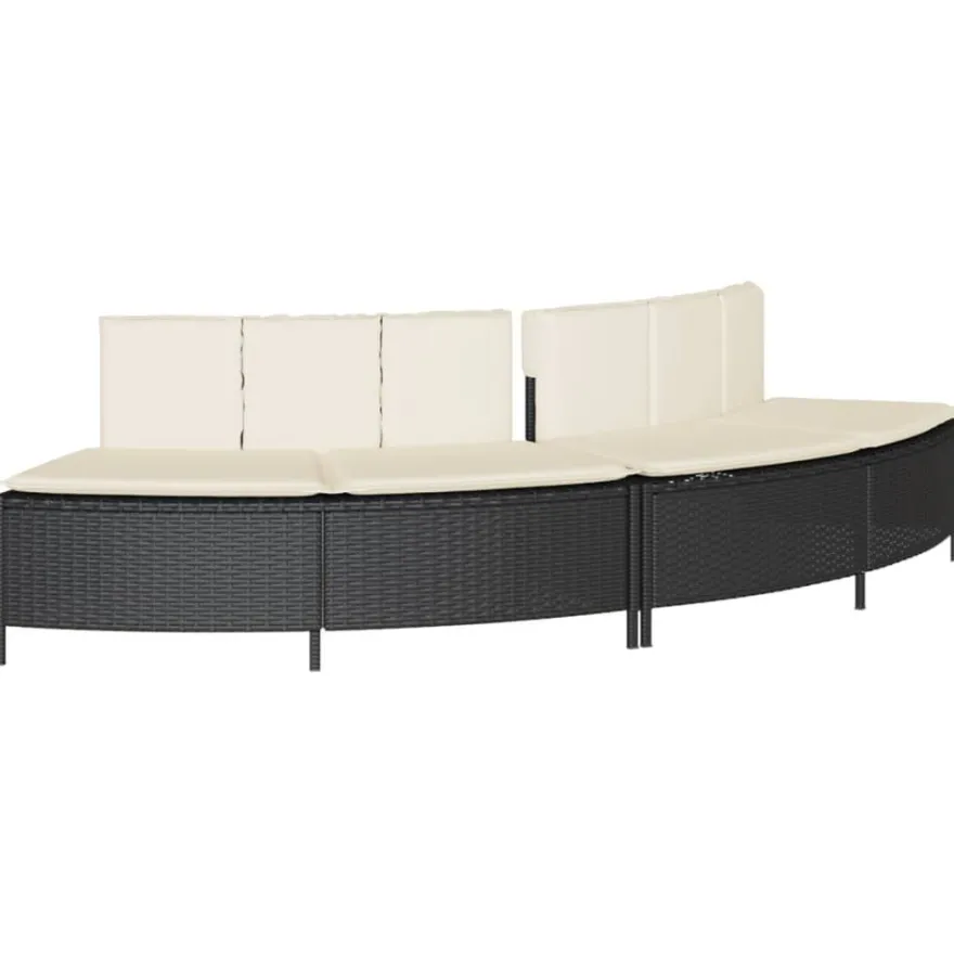 vidaXL Whirlpool-Umrandung Schwarz Poly-Rattan und Massivholz Akazie