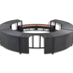 vidaXL Whirlpool-Umrandung Schwarz Poly-Rattan