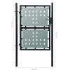 vidaXL Zauntor (Einzeltor) Schwarz 100x175 cm