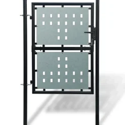 vidaXL Zauntor (Einzeltor) Schwarz 100x175 cm