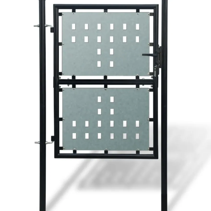 vidaXL Zauntor (Einzeltor) Schwarz 100x175 cm
