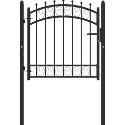 vidaXL Zauntor mit Spitzen Stahl 103x97 cm Schwarz