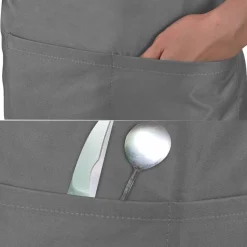 Viedouce 2er Pack Wasserdichte Kochschürze mit Taschen, Verstellbar, Grau