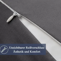 Vielit Kissenbezug 50x70 cm Anthrazit 2er Set - Weiche Mikrofaser