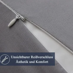 Vielit Kissenbezug 60x80 cm Grau - 2er Set Mikrofaser, weich und hypoallergen