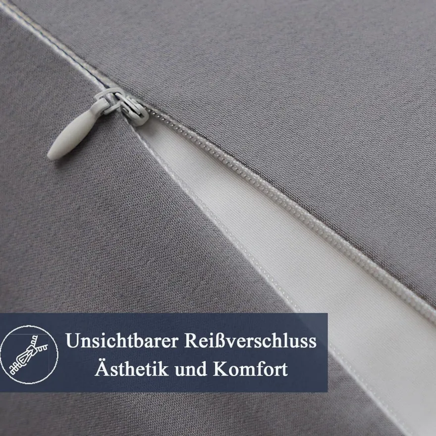 Vielit Kissenbezug 60x80 cm Grau - 2er Set Mikrofaser, weich und hypoallergen