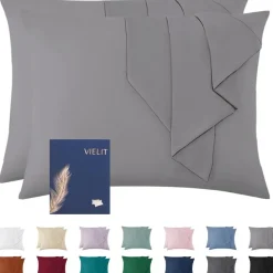 Vielit Kissenbezug 60x80 cm Grau - 2er Set Mikrofaser, weich und hypoallergen