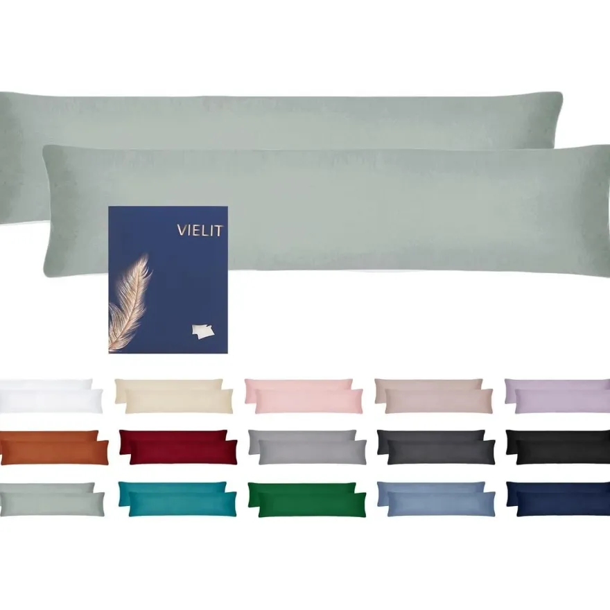 Vielit Seitenschläferkissen Bezug 40 x 145 cm, 2er Set, Sage Grün