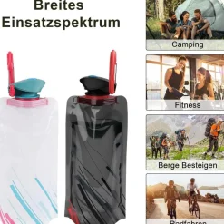 VIEVRE 4 Stück Faltbare Trinkflasche 700ML, Wiederverwendbare, BPA-Frei, für