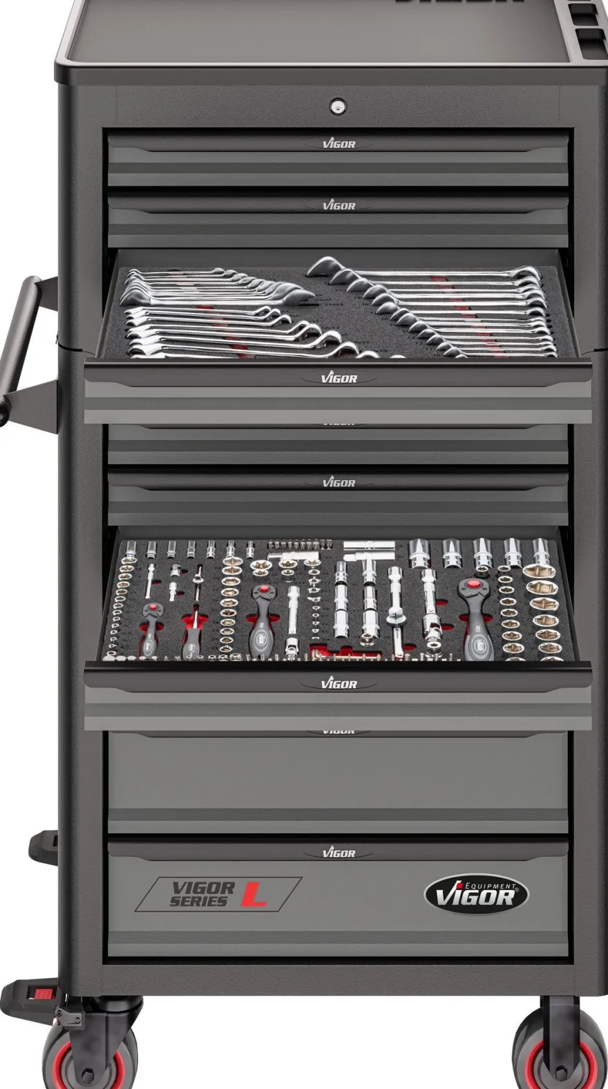 VIGOR Werkstattwagen Series L mit Aufsatzkoffer leer V1970 2-teilig