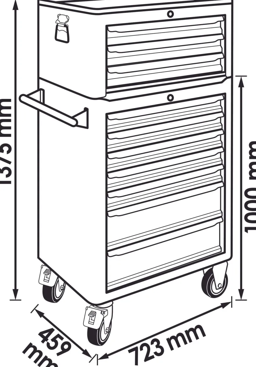 VIGOR Werkstattwagen Series L mit Aufsatzkoffer leer V1970 2-teilig