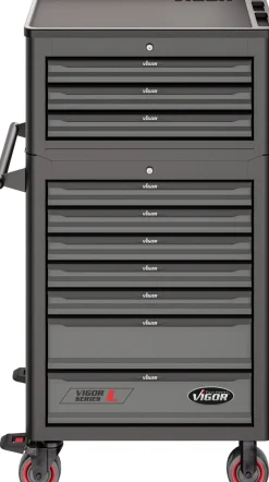 VIGOR Werkstattwagen Series L mit Aufsatzkoffer leer V1970 2-teilig