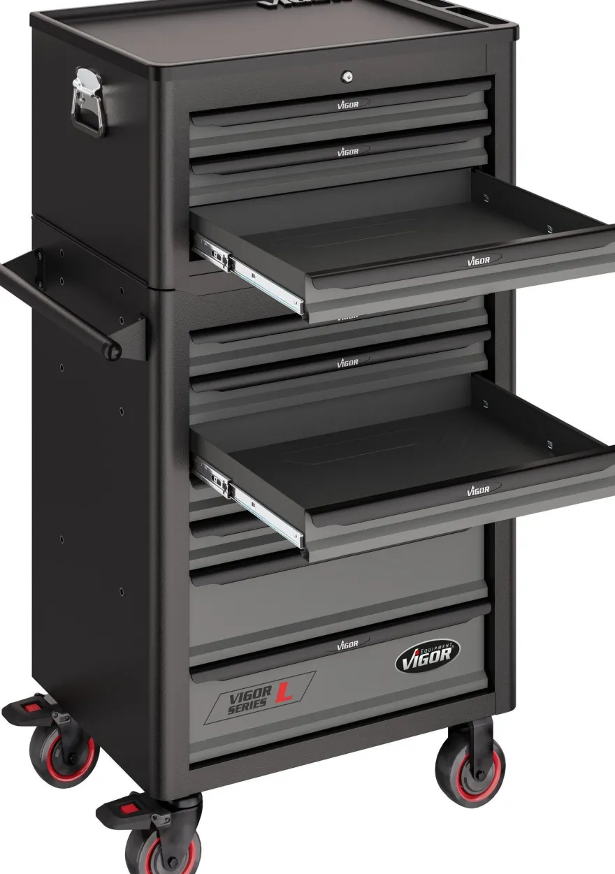 VIGOR Werkstattwagen Series L mit Aufsatzkoffer leer V1970 2-teilig