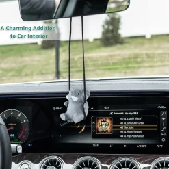 VIPbuy Handgefertigte schwingende Elefanten-Autodekoration aus Holz - Niedliche