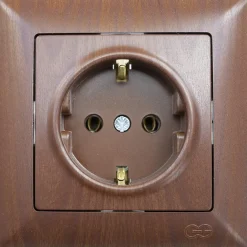 Visage Steckdose Unterputz Nussbaum Holz-Optik Praktisches Steckklemment