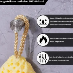 Vista Kleiderhaken, 6er Pack, SUS304 Edelstahl, Wandhaken Silber, Heavy Duty