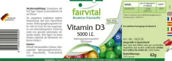 Vitamin D3 5000 I.E. 180 Kapseln, Cholecalciferol hochdosiert MHD 2/2027 fairvital