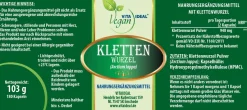 VlTA IDEAL Vegan® Kletten Wurzel Kapseln - Burdock - Bardanae Radix - Klettenwurzel