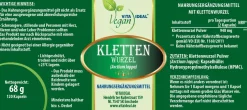 VlTA IDEAL Vegan® Kletten Wurzel Kapseln - Burdock - Bardanae Radix - Klettenwurzel