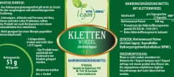 VlTA IDEAL Vegan® Kletten Wurzel Kapseln - Burdock - Bardanae Radix - Klettenwurzel